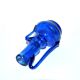 Antique blue blown glass candle holder ras de cave vase folk art 19th c.