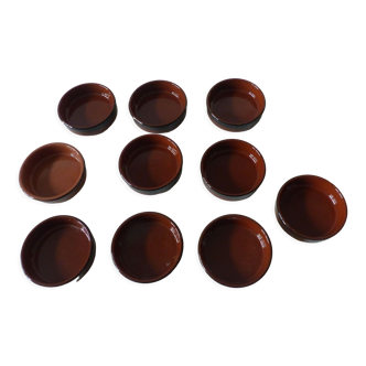 Set of 10 terracotta cups