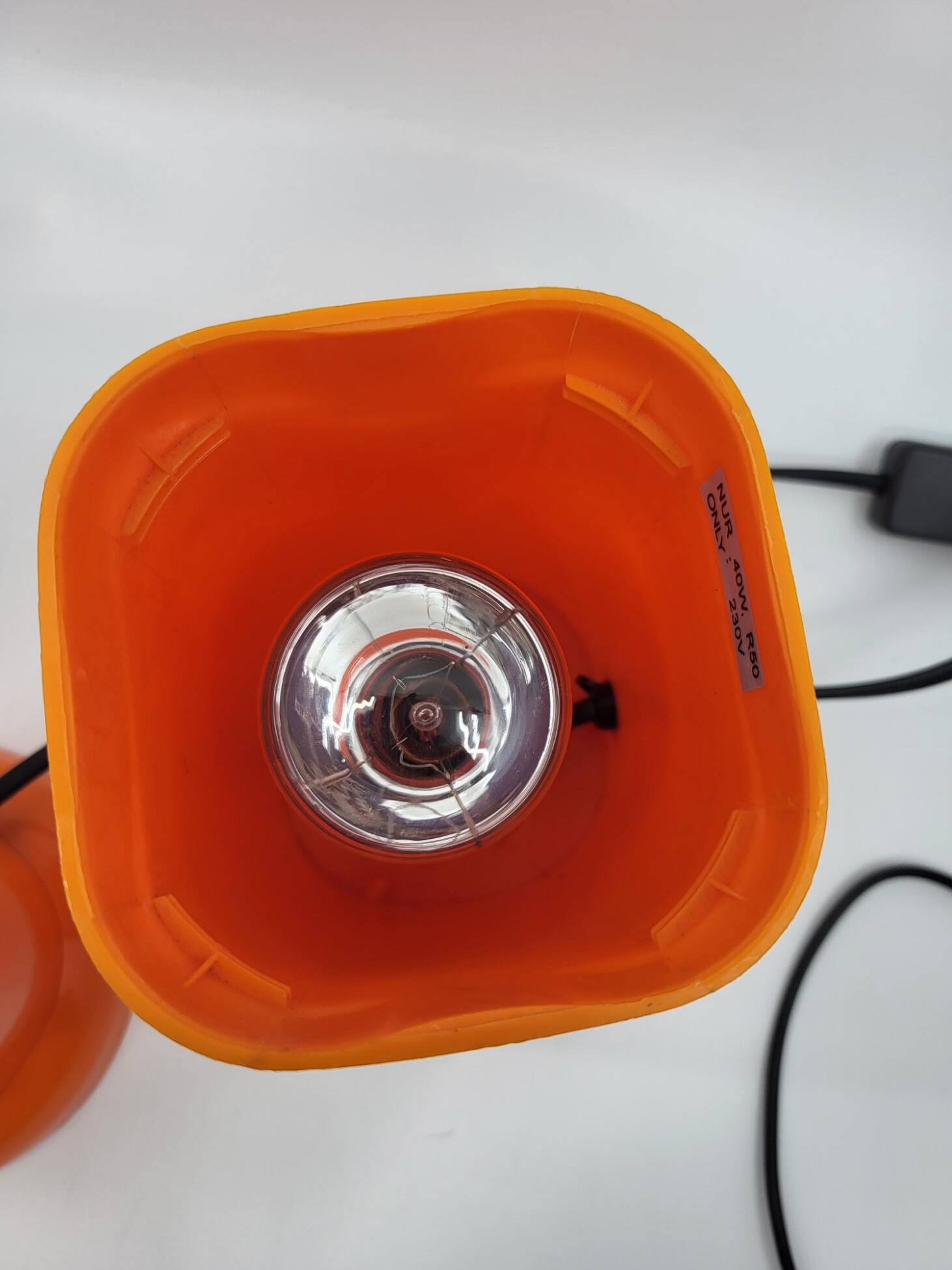 Designer lamp in orange plastic Space Age Vintage 1970 Vintage set of 2