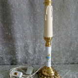 Antique lamp in bronze and ceramic