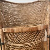 Fauteuil en osier vintage