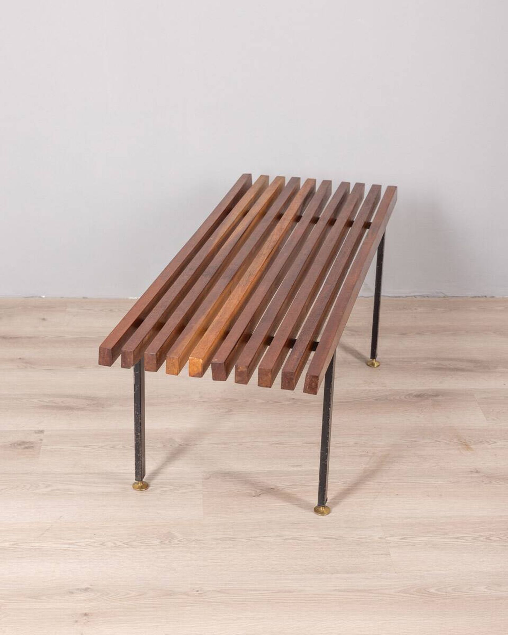 Vintage 60s bench slats in teak wood italian design