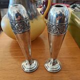 Pair of silver metal vases