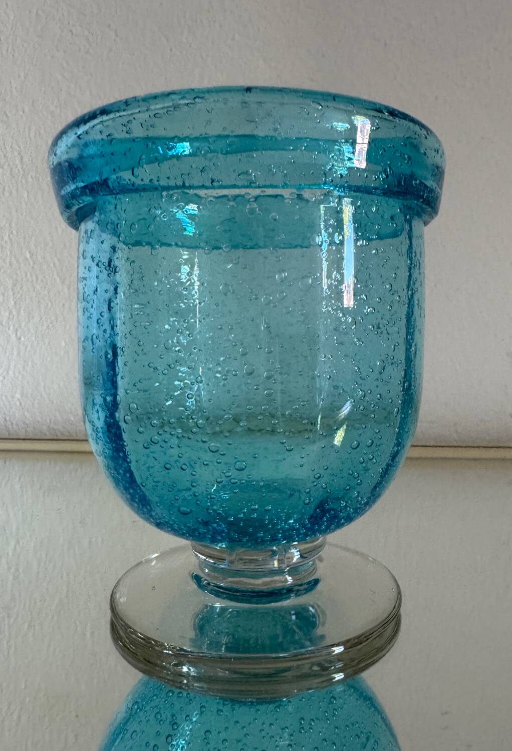 Antique bubble glass vase