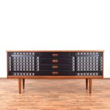 Buffet en teck peint à la main de style Op-Art du milieu du siècle par Gustav Bahus, années 1960