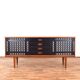 Mid-Century Op-Art Hand-Painted Teak Sideboard by Gustav Bahus, 1960s