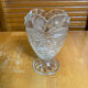 Antique Vase ANNA HUTTE Cut Crystal Bell Shape Vintage #E165
