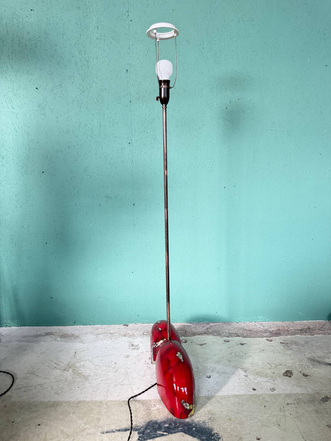 A unique, one-of-a-kind artist-made ceramic floor lamp