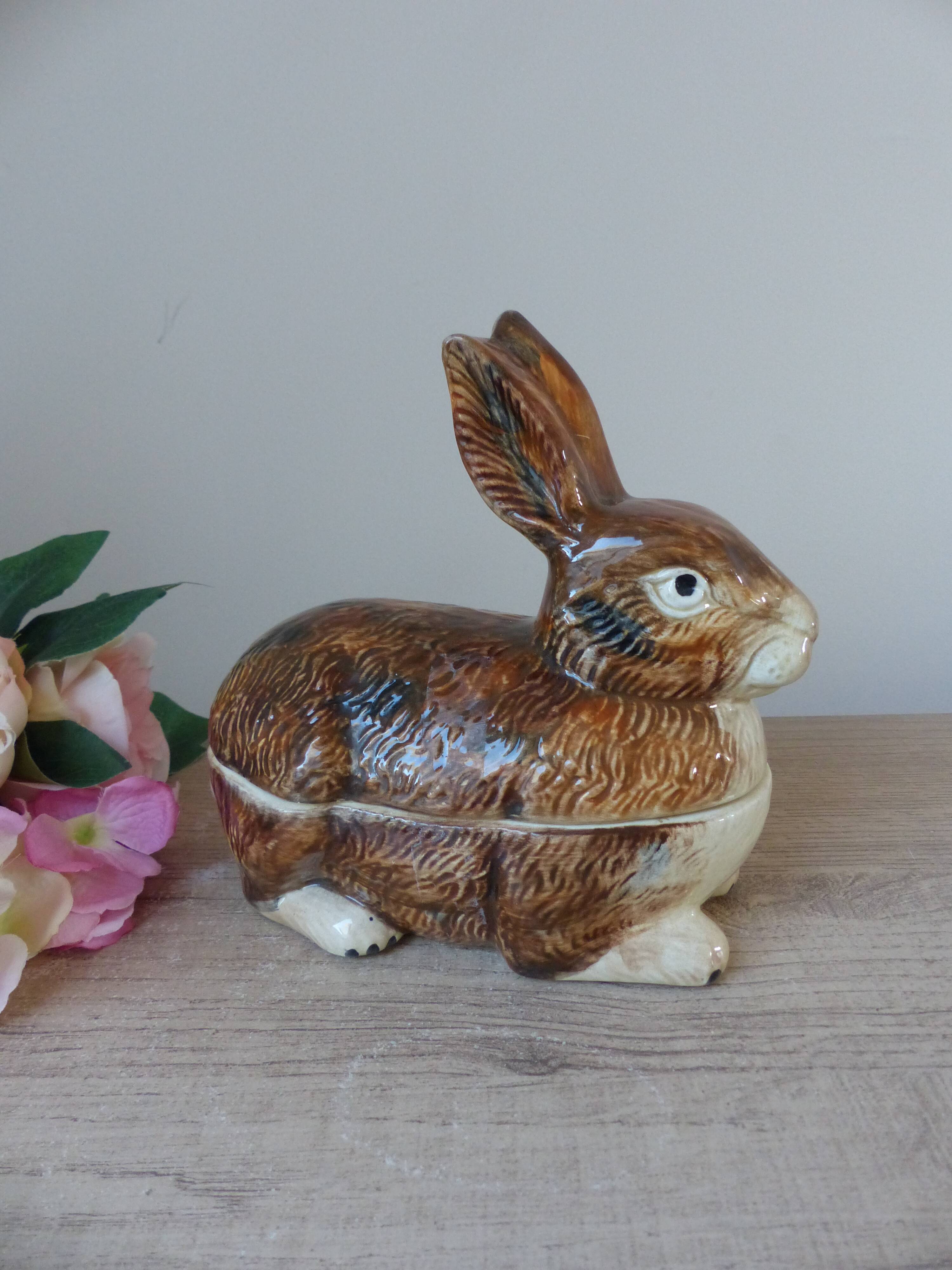 Old rabbit pie dish, ceramic terrine