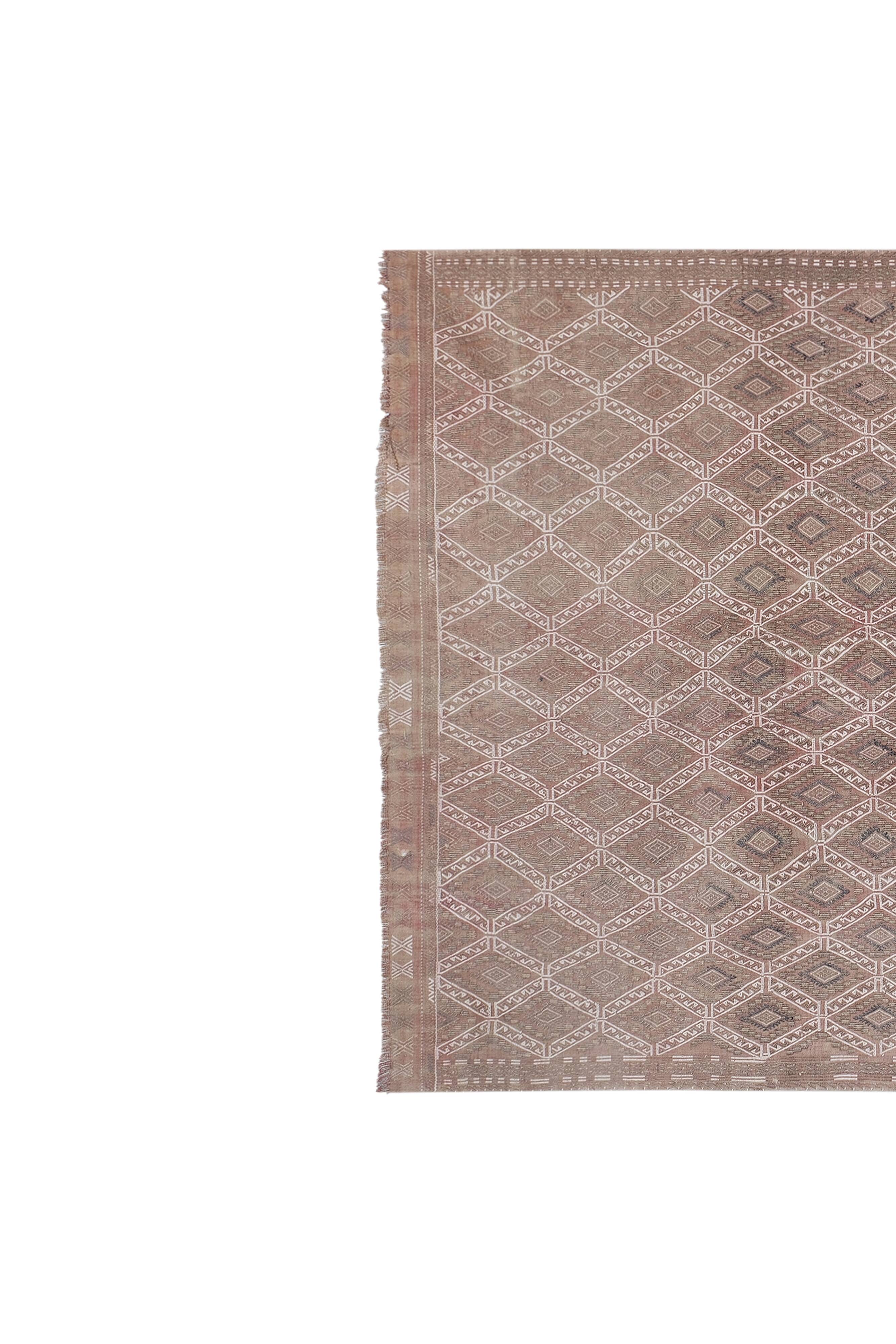 Vintage Turkish Oushak Handwoven Rug 167x238 cm