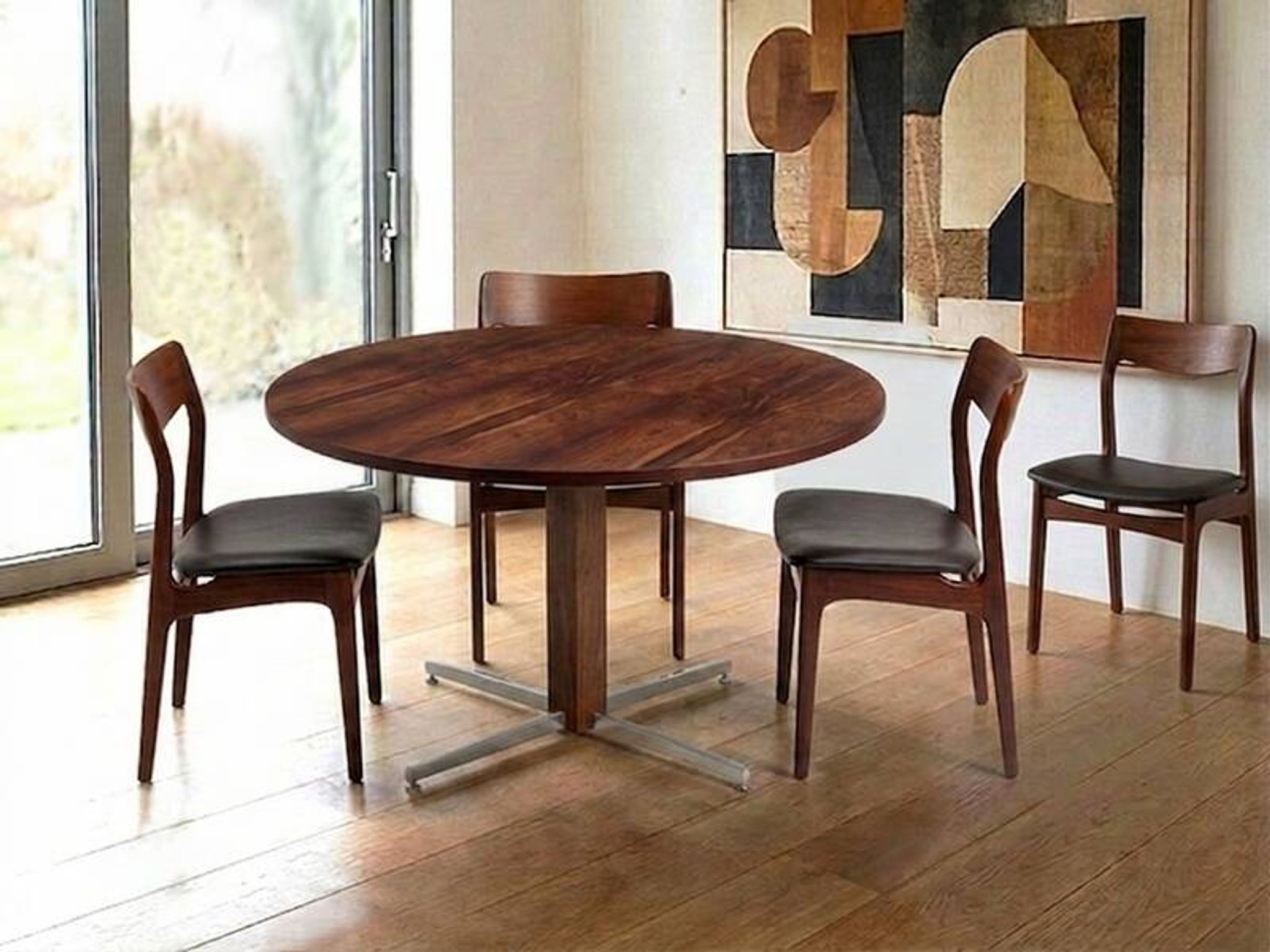 Table à manger Jorge Zalszupin ronde extensible palissandre jacaranda 1960