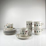 Set of 6 Christmas coffee/tea cups, 1980