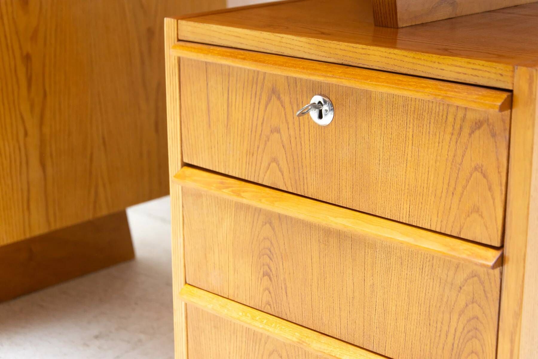 Writing desk, mid-century beechwood, 1970s, Czechoslovakia