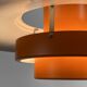 Pendant light "Falcon" two tone orange by Andreas Hansen for Fog & Mørup. Denmark 1960s.