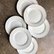 6 white earthenware dessert plates