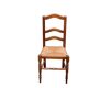 Solid oak chair with rush seat farmhouse style
