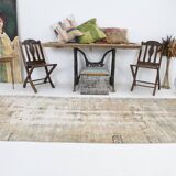4x11 Long Wide Soft Beige Vintage Runner Rug, 116x334Cm FREE SHIPPING