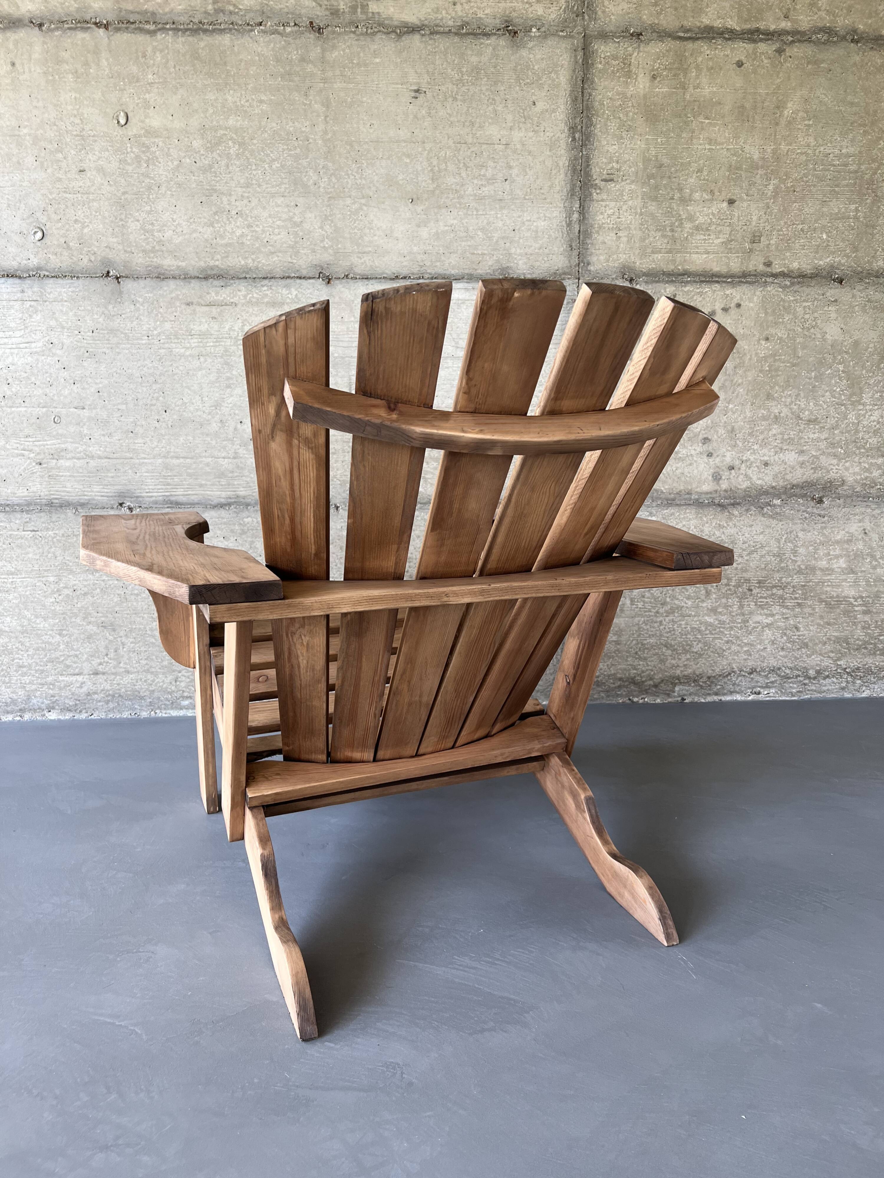 2000s pine Adirondack armchair