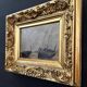 Oil painting on wood with its restored Rocaille frame - Paris