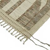 Hand-Knotted Tribal Unique 205 cm x 302 cm Beige Wool Carpet
