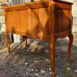 Commode sauteuse esprit Louis XV 2 tiroirs merisier, années 60