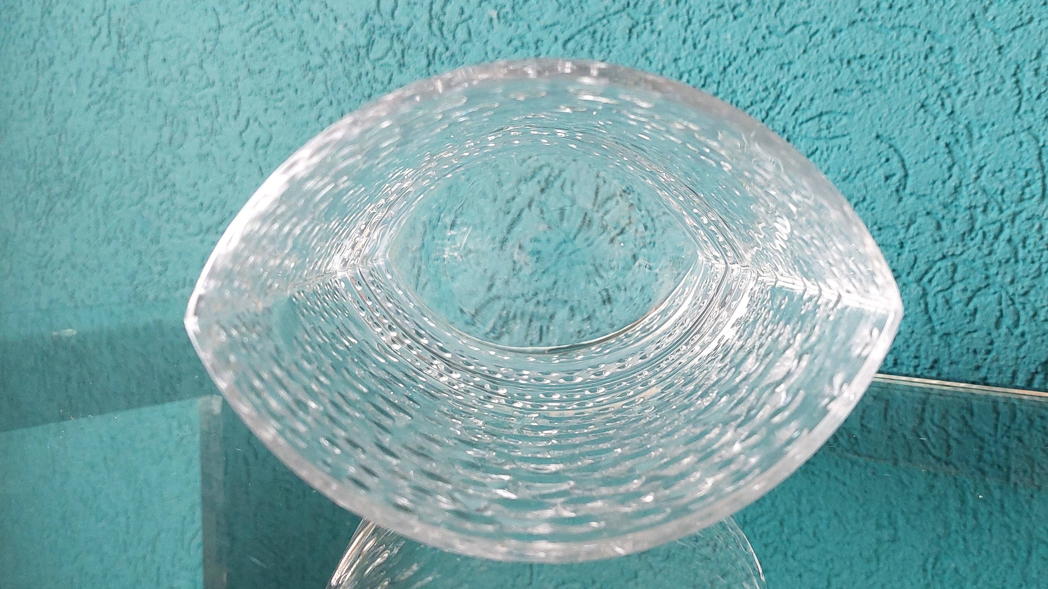 Vintage Structured Glass Vase by Willem Heesen for Leerdam Glass Factory