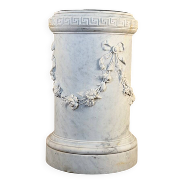 Jardinière en marbre de Carrare de style Louis XVI, vers 1880