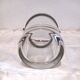 Glass and silver metal ice bucket