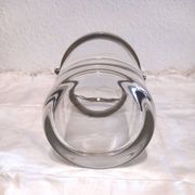 Glass and silver metal ice bucket