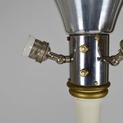 Art Deco floor lamp in white and gilded painted wood, 1925