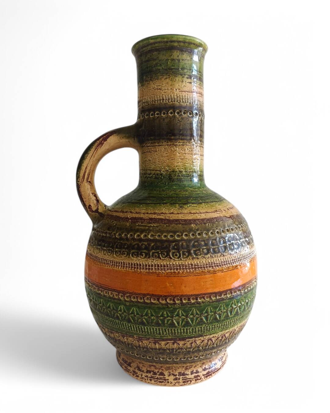 vase Bitossi par Aldo Londi, Décor Sahara pour Cer Paoli, Italie, années 1960.