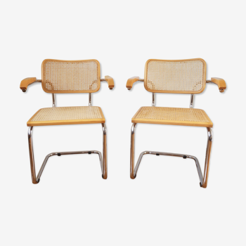 Lot de 2 fauteuils Cesca B64 de Marcel Breuer