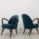 Pair of mid-century cocktail chairs, Poland, 1950s