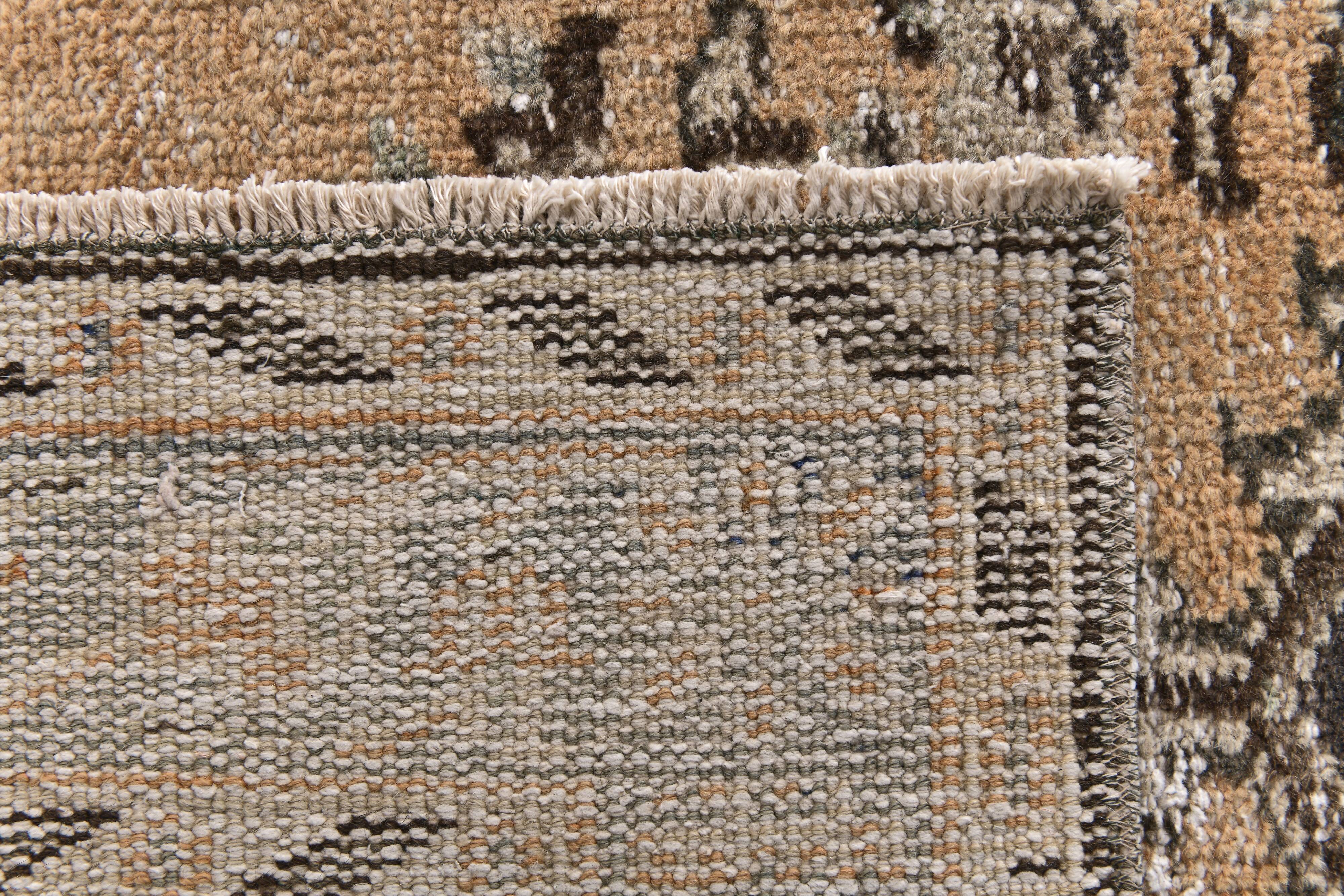 59s Orange & Brown Vintage Rug 122x216Cm