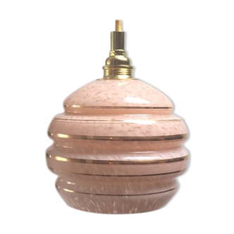 Suspension opaline rose et or