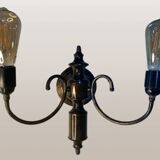 Lámpara de pared vintage de latón dorado, años 60