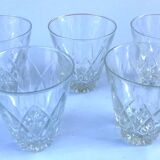 1950s 5 Arlequin glasses Transparent glass