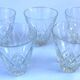 1950s 5 Arlequin glasses Transparent glass
