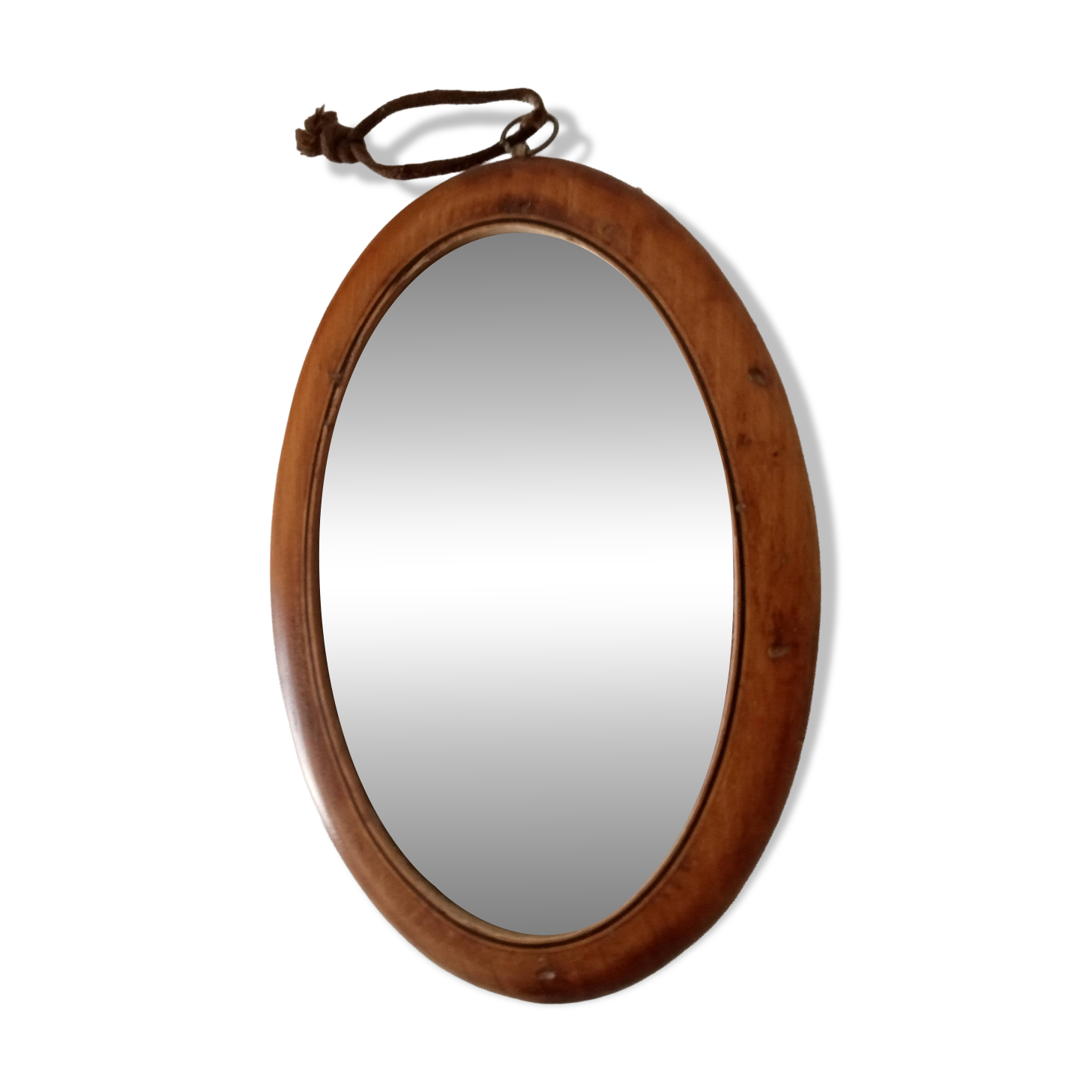 Mini antique walnut mirror from the 19th century.