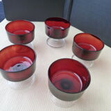 Set of 5 vintage cuts ruby color BP
