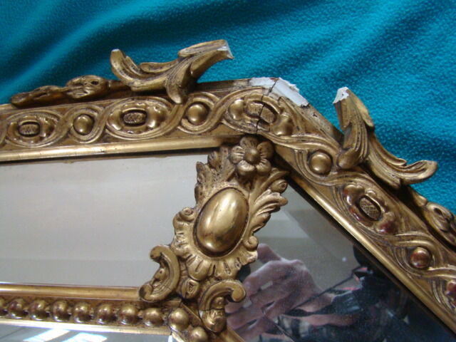 Miroir à pareclose doré fin XIX ème 130cmx85cm
