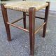 Solid wood straw stool in Louis XV style