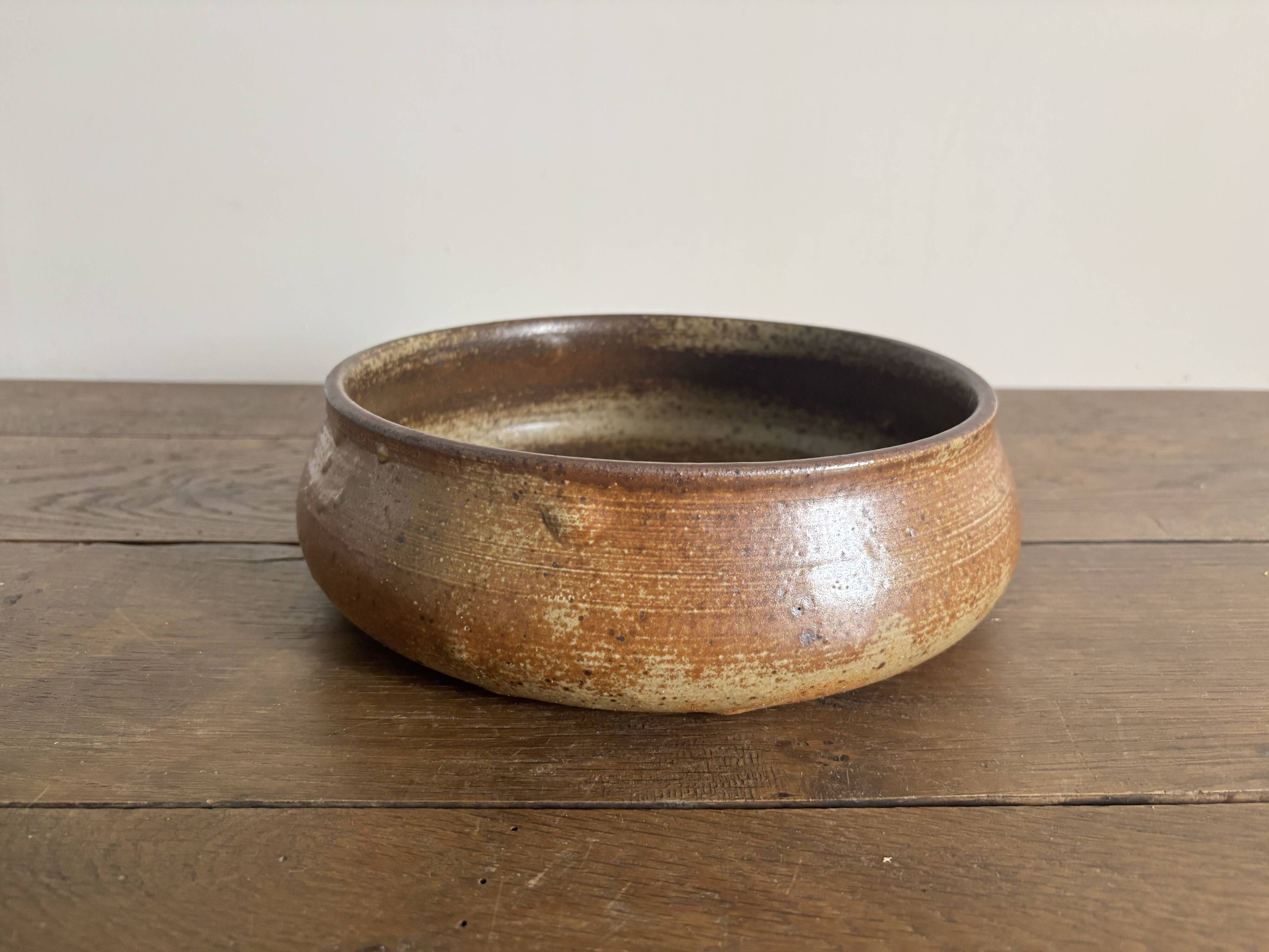 Large vintage stoneware bowl – Jean Tessier – Atelier Le Cep
