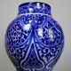 Large Moroccan vase/jar Fez handmade ceramic Khabia 19th-20th century cobalt