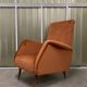 Fauteuil italien pieds compas italie années 60 retapissé