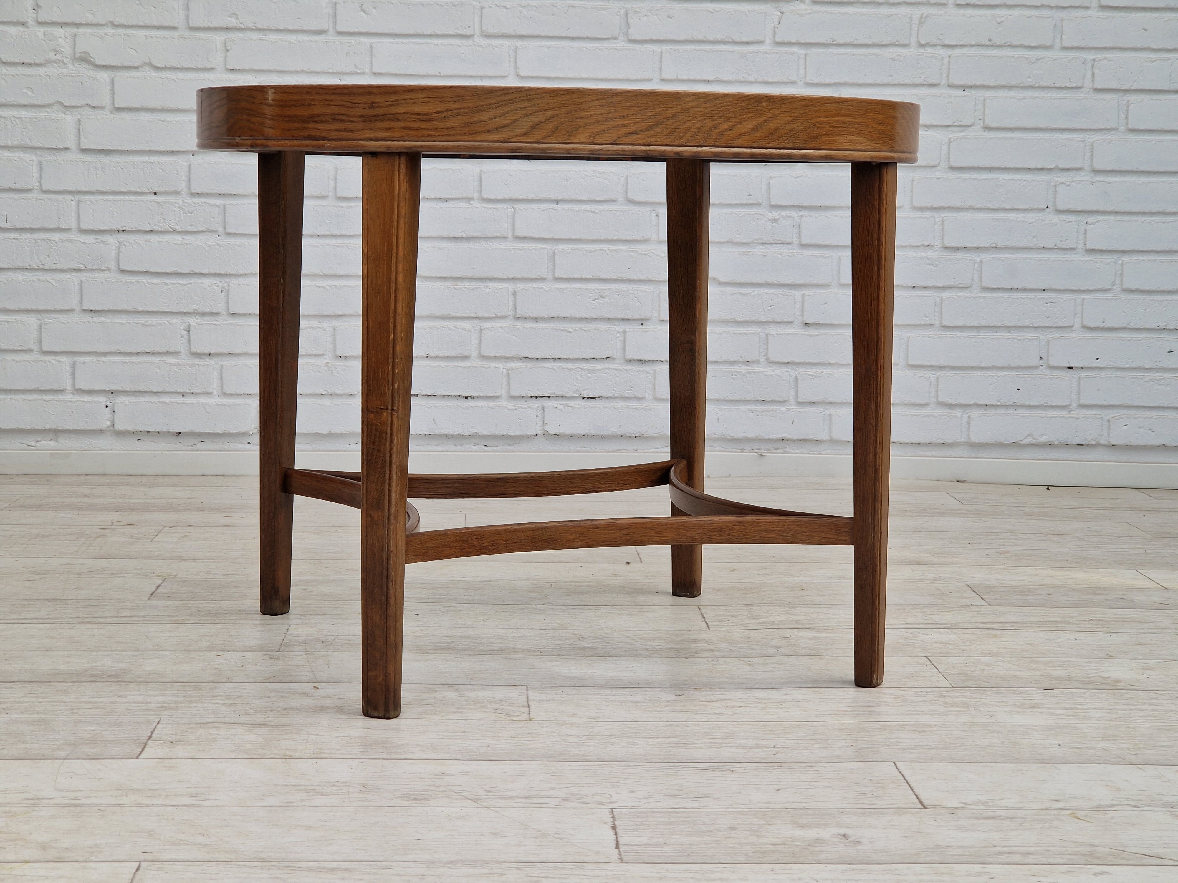 1950s, danish design, coffee table, glass, oak wood, original condition.