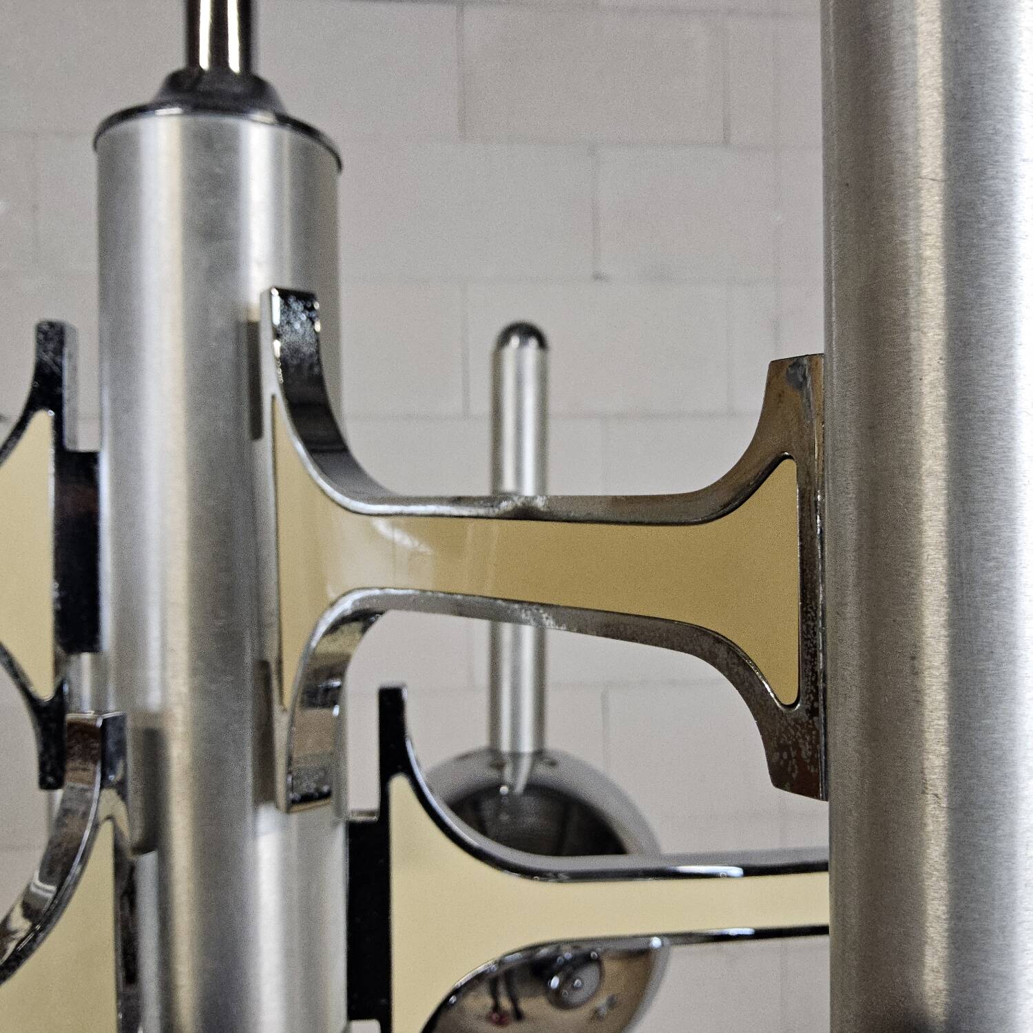 Italian design chrome vintage Space Age Gaetano Sciolari pendant lamp