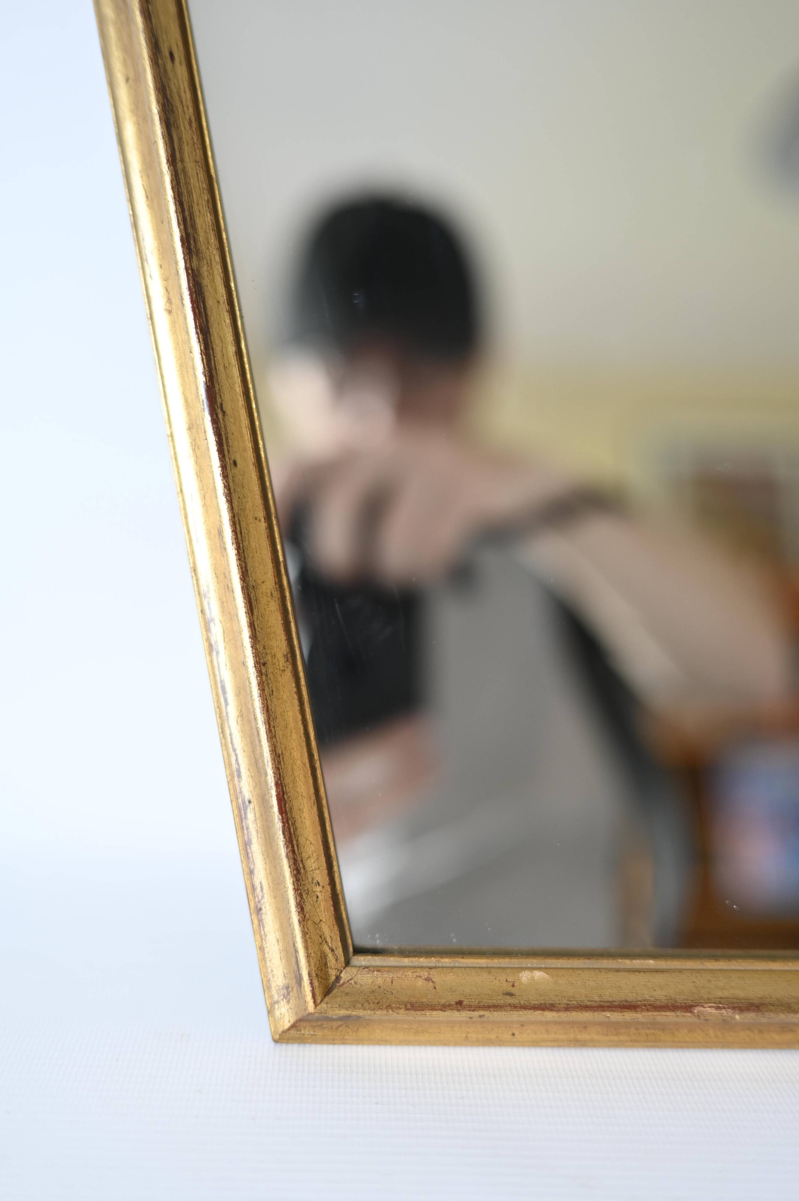 Vintage Deknudt mirror in gilded wood 45cm - labeled