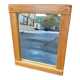 Scandinavian rectangular rounded mirror in pine 40x50cm