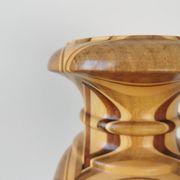 Vintage Handcrafted Wooden Vase: Unique Woodturning Sculpture, Dried Flower